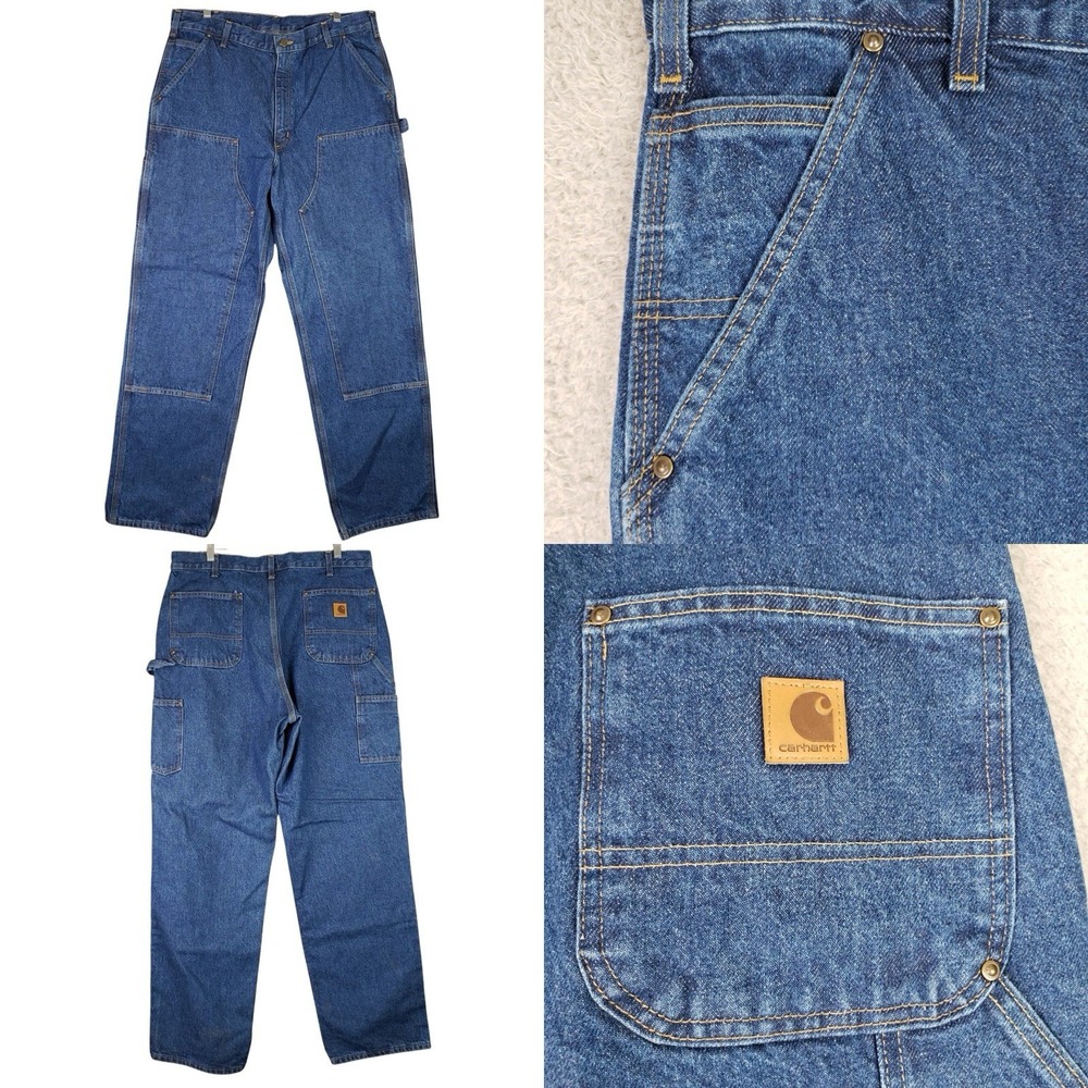 Carhartt B73 DST Double Knee Logger Carpenter Jeans Men's Size 38x34 Baggy
